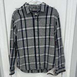 Horny Toad Black and Gray Plaid Men's Shirt
